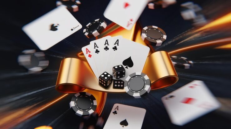 Live blackjack table with dealer and player cards